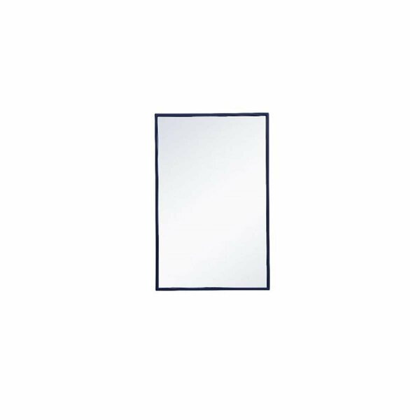 Elegant Decor 18 x 28 in. Metal Frame Rectangle Mirror, Blue MR41828BL